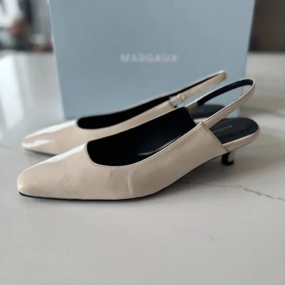 BRAND NEW Margaux The Sofia Sling - Ecru Crinkle Patent (39) - Picture 14 of 14